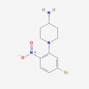 molecular formula C11H14BrN3O2 B12089239 1-(5-Bromo-2-nitrophenyl)piperidin-4-amine 