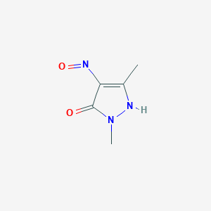 molecular formula C5H7N3O2 B12089253 4-hydroxyimino-1,3-dimethyl-4,5-dihydro-1H-pyrazol-5-one 