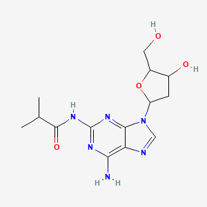 molecular formula C14H20N6O4 B12089257 N-[6-amino-9-[4-hydroxy-5-(hydroxymethyl)oxolan-2-yl]purin-2-yl]-2-methylpropanamide 