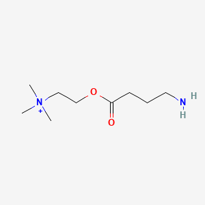 molecular formula C9H21N2O2+ B1208928 gamma-Aminobutyrylcholine CAS No. 541-18-4