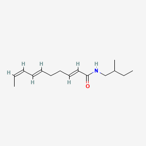 molecular formula C15H25NO B12089314 2,6,8-Decatrienamide, N-(2-methylbutyl)-, (E,E,Z)- 