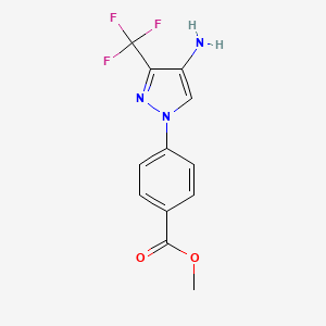 molecular formula C12H10F3N3O2 B12089317 Methyl 4-(4-Amino-3-(trifluoromethyl)-1H-pyrazol-1-yl)benzoate 
