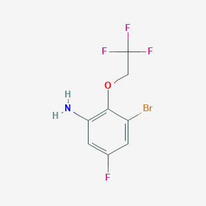 molecular formula C8H6BrF4NO B12089394 3-Bromo-5-fluoro-2-(2,2,2-trifluoroethoxy)aniline 