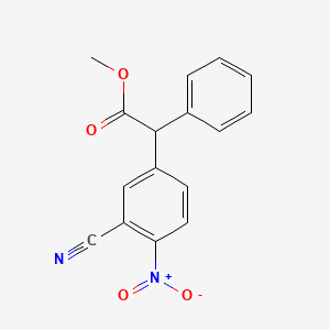 molecular formula C16H12N2O4 B12089407 Methyl 2-(3-cyano-4-nitrophenyl)-2-phenylacetate 