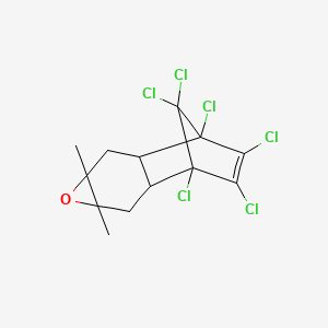 molecular formula C13H12Cl6O B1208942 1,9,10,11,12,12-hexachloro-4,6-dimethyl-5-oxatetracyclo[7.2.1.02,8.04,6]dodec-10-ene CAS No. 73292-20-3