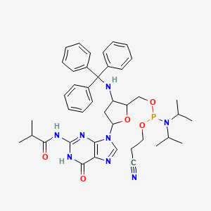 molecular formula C42H51N8O5P B12089431 N2-Isobutyryl-2',3'-dideoxy-3'-methoxytritylaminoguanidine-5'-O-N,N-diisopropylaminocyanoethylphosphoramidite 