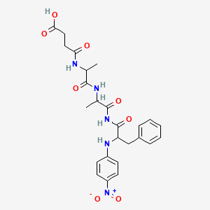 molecular formula C25H29N5O8 B12089434 4-[[1-[[1-[[2-(4-Nitroanilino)-3-phenylpropanoyl]amino]-1-oxopropan-2-yl]amino]-1-oxopropan-2-yl]amino]-4-oxobutanoic acid 