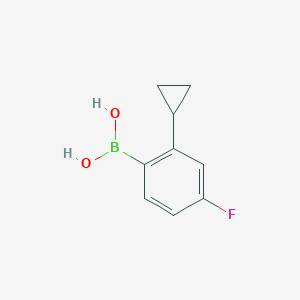 molecular formula C9H10BFO2 B12089461 2-Cyclopropyl-4-fluorophenylboronic acid 