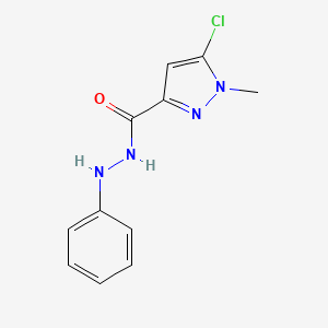 molecular formula C11H11ClN4O B12089495 1H-Pyrazole-3-carboxylic acid, 5-chloro-1-methyl-, 2-phenylhydrazide CAS No. 648408-72-4