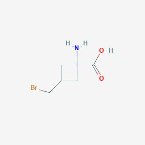 molecular formula C6H10BrNO2 B12089531 Cyclobutanecarboxylic acid, 1-amino-3-(bromomethyl)-, cis-(9CI) 