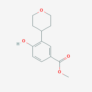 molecular formula C13H16O4 B12089546 Methyl 4-hydroxy-3-(tetrahydro-2H-pyran-4-yl)benzoate 