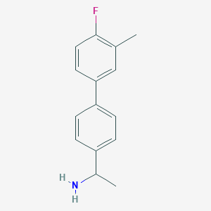 molecular formula C15H16FN B12089568 1-(4'-Fluoro-3'-methyl-[1,1'-biphenyl]-4-yl)ethanamine 