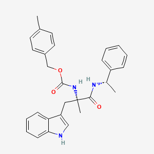 (4-methylphenyl)methyl N-[(2R)-3-(1H-indol-3-yl)-2-methyl-1-oxo-1-[[(1S)-1-phenylethyl]amino]propan-2-yl]carbamate