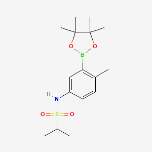 molecular formula C16H26BNO4S B12089687 N-(4-methyl-3-(4,4,5,5-tetramethyl-1,3,2-dioxaborolan-2-yl)phenyl)propane-2-sulfonamide 