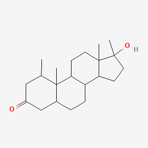 molecular formula C21H34O2 B12089719 5alpha-Androstan-3-one, 17beta-hydroxy-1alpha,17-dimethyl- 