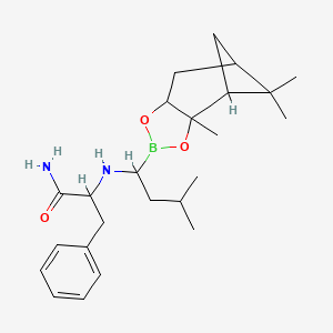molecular formula C24H37BN2O3 B12089777 Benzenepropanamide,a-amino-N-[(1R)-1-[(3aS,4S,6S,7aR)-hexahydro-3a,5,5-trimethyl-4,6-methano-1,3,2-benzodioxaborol-2-yl]-3-methylbutyl]-, (aS)- 