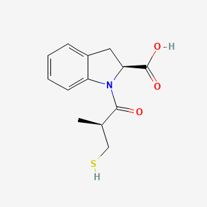 2,3-Dihydro-1-(3-mercapto-2-methyl-1-oxopropyl)-1H-indoline-2-carboxylic acid