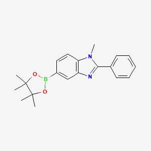 molecular formula C20H23BN2O2 B12089782 1-Methyl-2-phenyl-5-(4,4,5,5-tetramethyl-[1,3,2]dioxaborolan-2-yl)-1h-benzimidazole 
