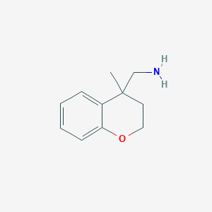 molecular formula C11H15NO B12089906 (4-methyl-3,4-dihydro-2H-1-benzopyran-4-yl)methanamine 