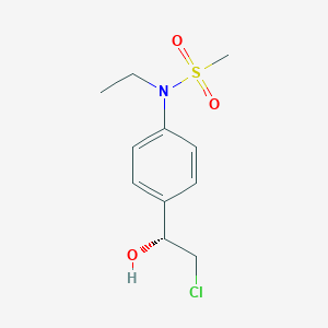 molecular formula C11H16ClNO3S B12089959 N-{4-[(1R)-2-chloro-1-hydroxyethyl]phenyl}-N-ethylmethanesulfonamide 