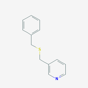 molecular formula C13H13NS B012090 Pyridine, 3-((benzylthio)methyl)- CAS No. 102207-55-6