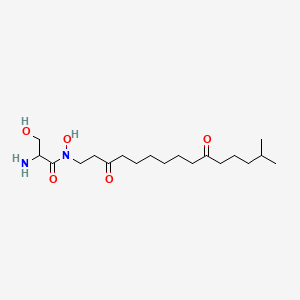 molecular formula C19H36N2O5 B12090003 2-Amino-3,N-dihydroxy-N-(14-methyl-3,10-dioxo-pentadecyl)-propionamide 