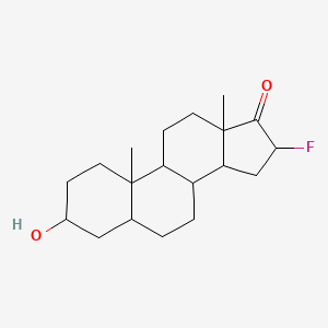 molecular formula C19H29FO2 B1209004 16-Fluoro-3-hydroxy-10,13-dimethyl-1,2,3,4,5,6,7,8,9,11,12,14,15,16-tetradecahydrocyclopenta[a]phenanthren-17-one 