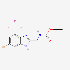 molecular formula C14H15BrF3N3O2 B12090063 tert-Butyl (5-bromo-7-(trifluoromethyl)-1H-benzo[d]imidazol-2-yl)methylcarbamate 