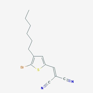 molecular formula C14H15BrN2S B12090161 2-((5-Bromo-4-hexylthiophen-2-yl)methylene)malononitrile 