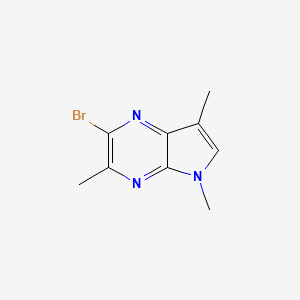 molecular formula C9H10BrN3 B12090261 2-Bromo-3,5,7-trimethyl-5H-pyrrolo[2,3-b]pyrazine 