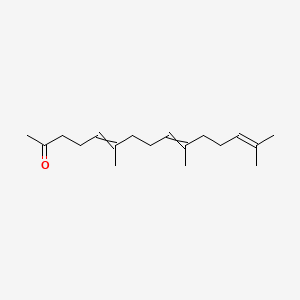 molecular formula C18H30O B1209031 6,10,14-Trimethylpentadeca-5,9,13-trien-2-one CAS No. 762-29-8