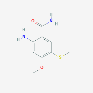 molecular formula C9H12N2O2S B12090506 2-Amino-4-methoxy-5-(methylsulfanyl)benzamide 