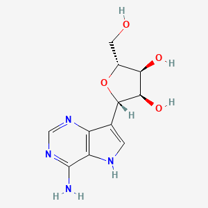molecular formula C11H15ClN4O4 B1209054 5H-Pyrrolo[3,2-d]pyrimidine-4-amine, 7-. CAS No. 77691-03-3