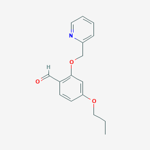 molecular formula C16H17NO3 B12090563 4-Propoxy-2-(pyridin-2-ylmethoxy)benzaldehyde 