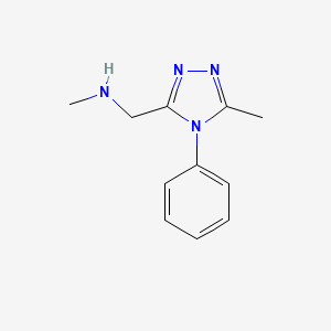 molecular formula C11H14N4 B12090612 Methyl[(5-methyl-4-phenyl-4H-1,2,4-triazol-3-YL)methyl]amine 