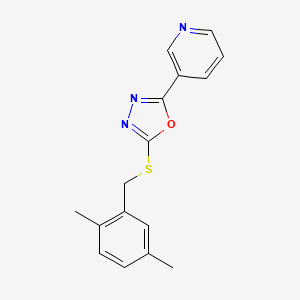 molecular formula C16H15N3OS B1209062 2-[(2,5-Dimethylphenyl)methylthio]-5-(3-pyridinyl)-1,3,4-oxadiazole 