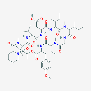 molecular formula C57H91N9O14 B12090744 cyclo[DL-N(Me)Asp-DL-N(Me)xiIle-DL-N(Me)xiIle-Gly-DL-N(Me)Val-DL-Tyr(Me)-DL-OAla-DL-Pip-DL-N(Me)Val-DL-Val] 