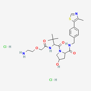molecular formula C26H39Cl2N5O5S B12090748 1-[2-[[2-(2-aminoethoxy)acetyl]amino]-3,3-dimethylbutanoyl]-4-hydroxy-N-[[4-(4-methyl-1,3-thiazol-5-yl)phenyl]methyl]pyrrolidine-2-carboxamide;dihydrochloride 