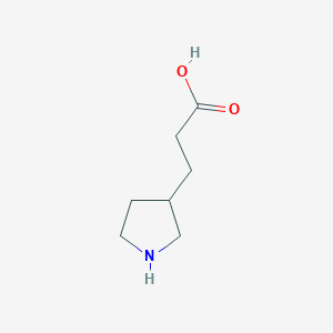 molecular formula C7H13NO2 B12090760 3-(Pyrrolidin-3-yl)propanoic acid 