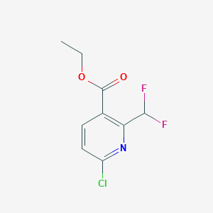 molecular formula C9H8ClF2NO2 B12090808 Ethyl 6-chloro-2-(difluoromethyl)nicotinate 