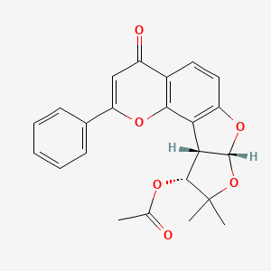 molecular formula C23H20O6 B1209081 Pseudosemiglabrin CAS No. 75444-25-6
