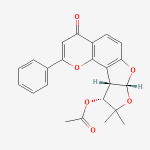 [(12R,15R,16S)-14,14-Dimethyl-6-oxo-4-phenyl-3,11,13-trioxatetracyclo[8.6.0.02,7.012,16]hexadeca-1(10),2(7),4,8-tetraen-15-yl] acetate
