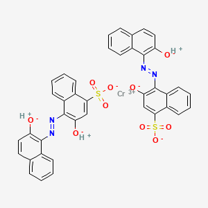 Trihydrogen bis(3-hydroxy-4-((2-hydroxy-1-naphthyl)azo)naphthalene-1-sulphonato(3-))chromate(3-)