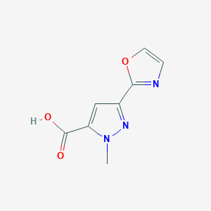 molecular formula C8H7N3O3 B12090867 1-Methyl-3-(1,3-oxazol-2-yl)-1H-pyrazole-5-carboxylic acid 