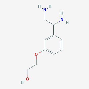 molecular formula C10H16N2O2 B12090889 2-[3-(1,2-Diaminoethyl)phenoxy]ethan-1-ol 