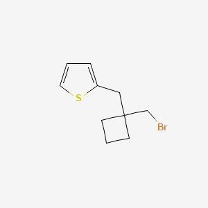 molecular formula C10H13BrS B12090907 2-([1-(Bromomethyl)cyclobutyl]methyl)thiophene 
