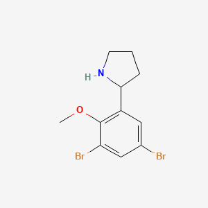 molecular formula C11H13Br2NO B12090912 (S)-2-(3,5-Dibromo-2-methoxyphenyl)pyrrolidine 