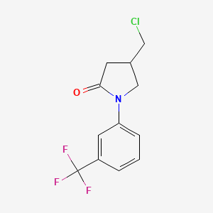molecular formula C12H11ClF3NO B12090977 4-(Chloromethyl)-1-[3-(trifluoromethyl)phenyl]pyrrolidin-2-one CAS No. 61213-51-2