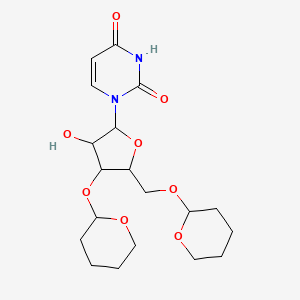 molecular formula C19H28N2O8 B12091049 1-(3,5-Bis-O-(tetrahydro-2H-pyran-2-YL)-beta-D-arabinofuranosyl)-2,4(1H,3H)-pyrimidinedione 