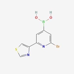 molecular formula C8H6BBrN2O2S B12091066 Boronic acid, B-[2-bromo-6-(4-thiazolyl)-4-pyridinyl]- CAS No. 2225174-71-8